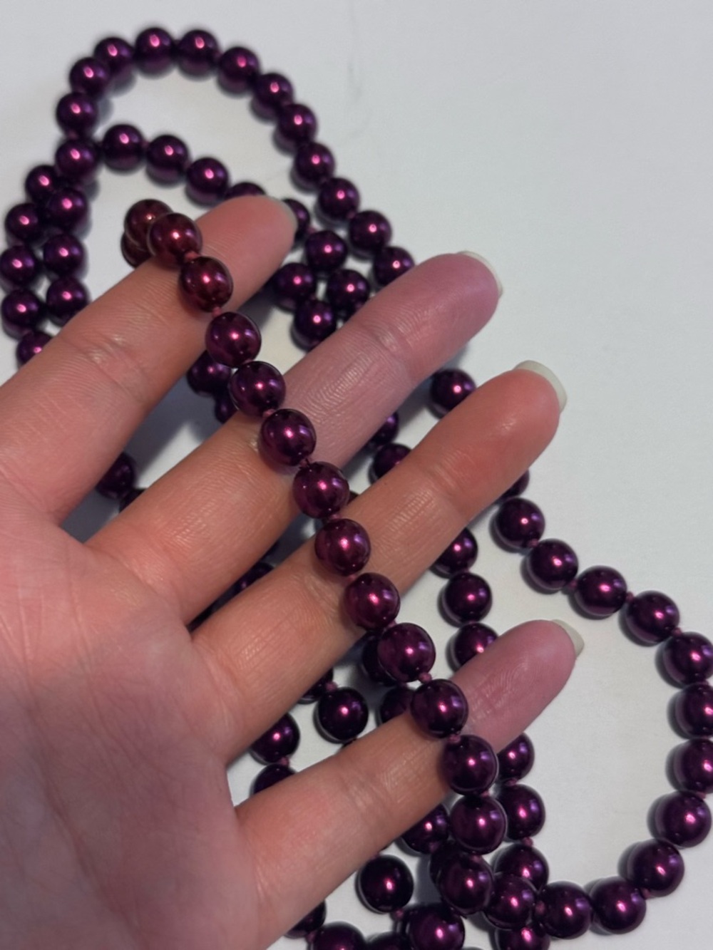 Burgundy Pearl Layering Bead Necklace for Women - Elegant Statement Jewelry